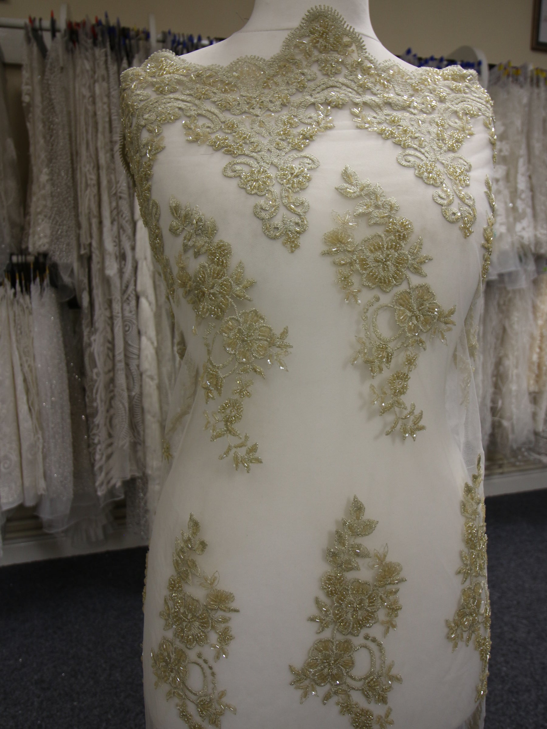 Gold Beaded Lace - Pilar