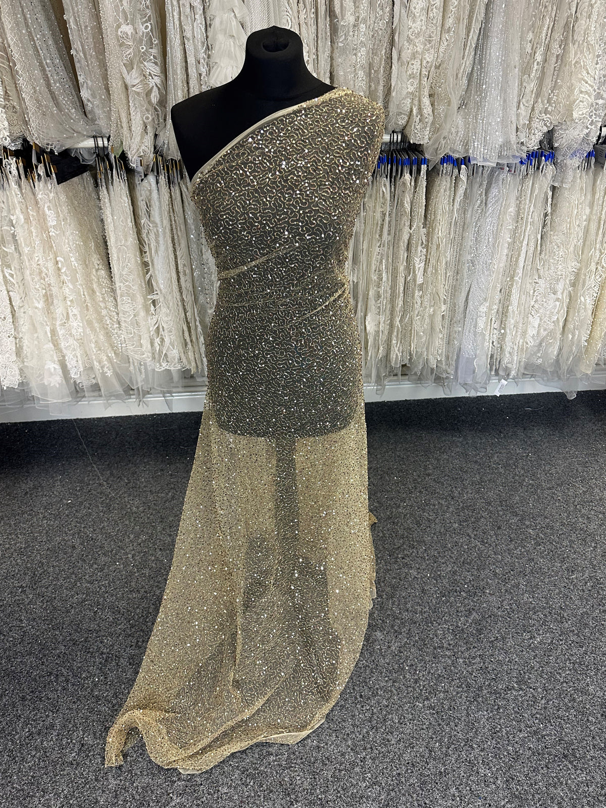 Gold Sequinned Tulle - Fabiola