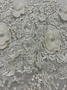 Ivory Embroidered Lace - Leonora