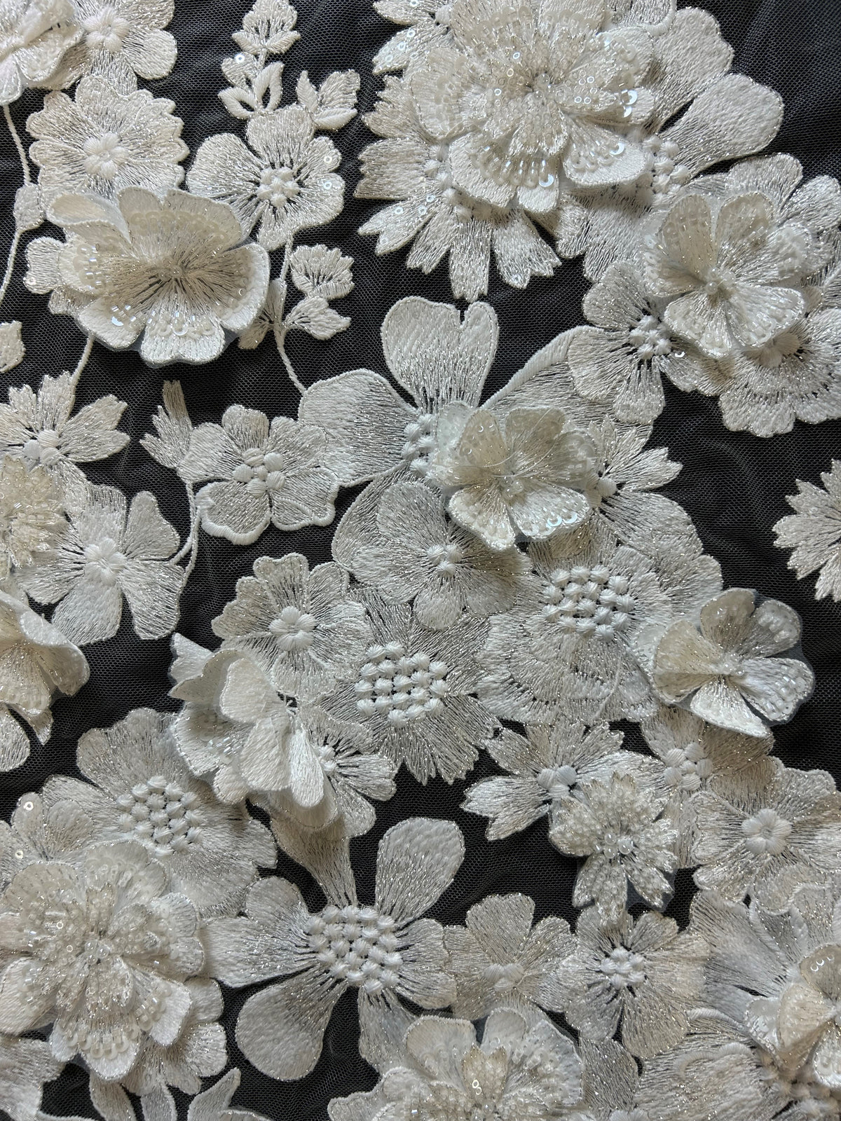 Ivory 3D Flower Lace - Arcadia