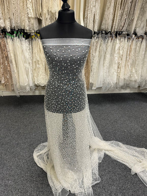 Ivory Sequined & Beaded Tulle - Kenza