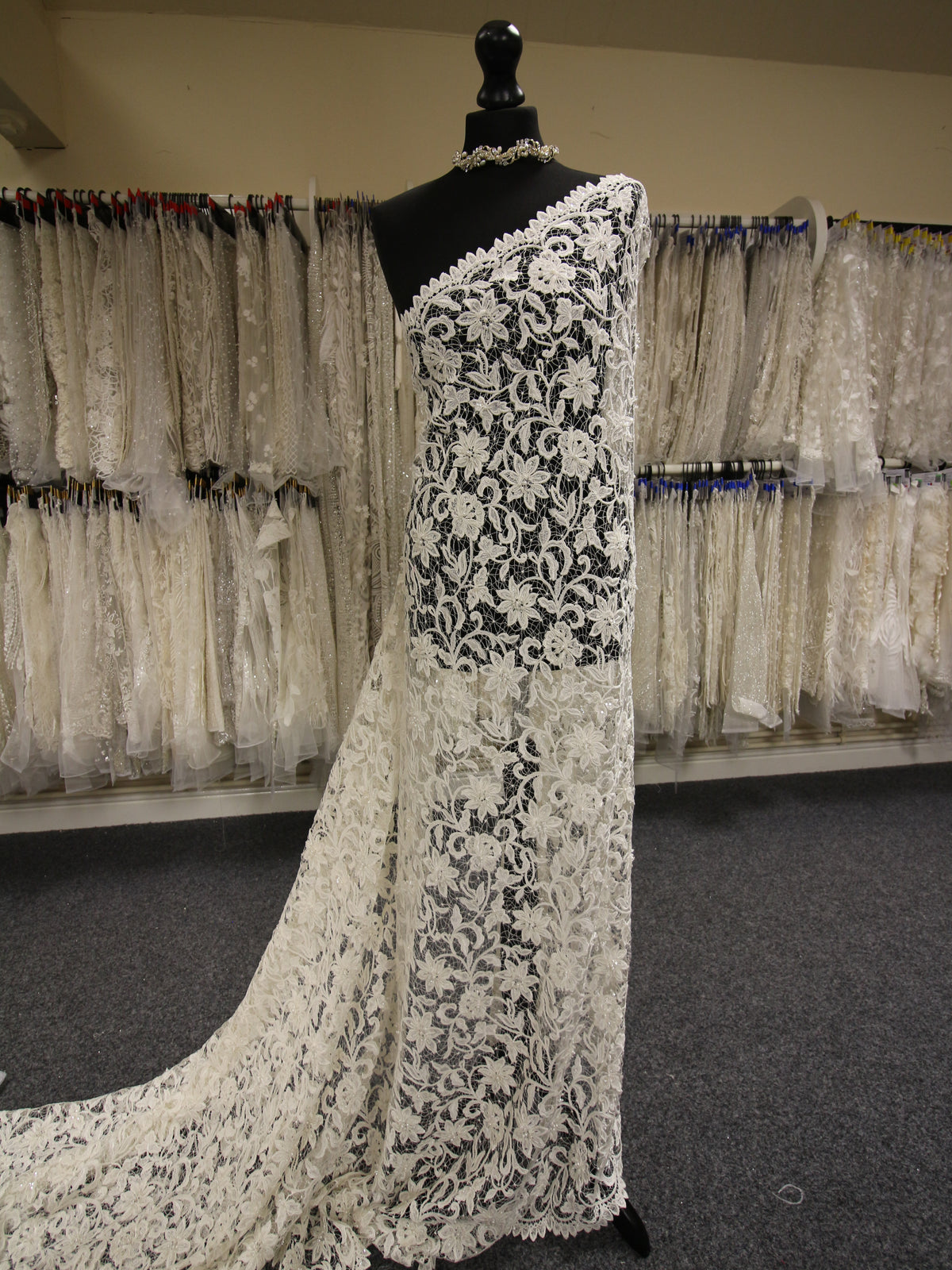 White Guipure Mesh Lace Fabric, Boho Cotton Rayon Lace, Bridal