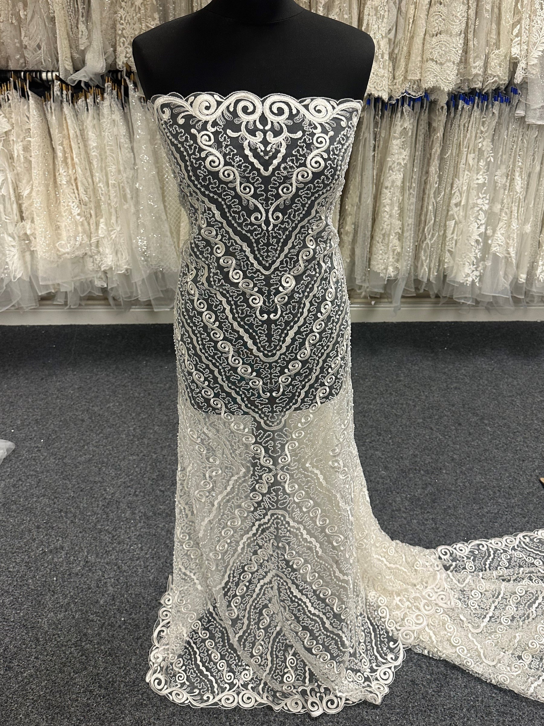 Ivory Beaded Lace - Esmerelda