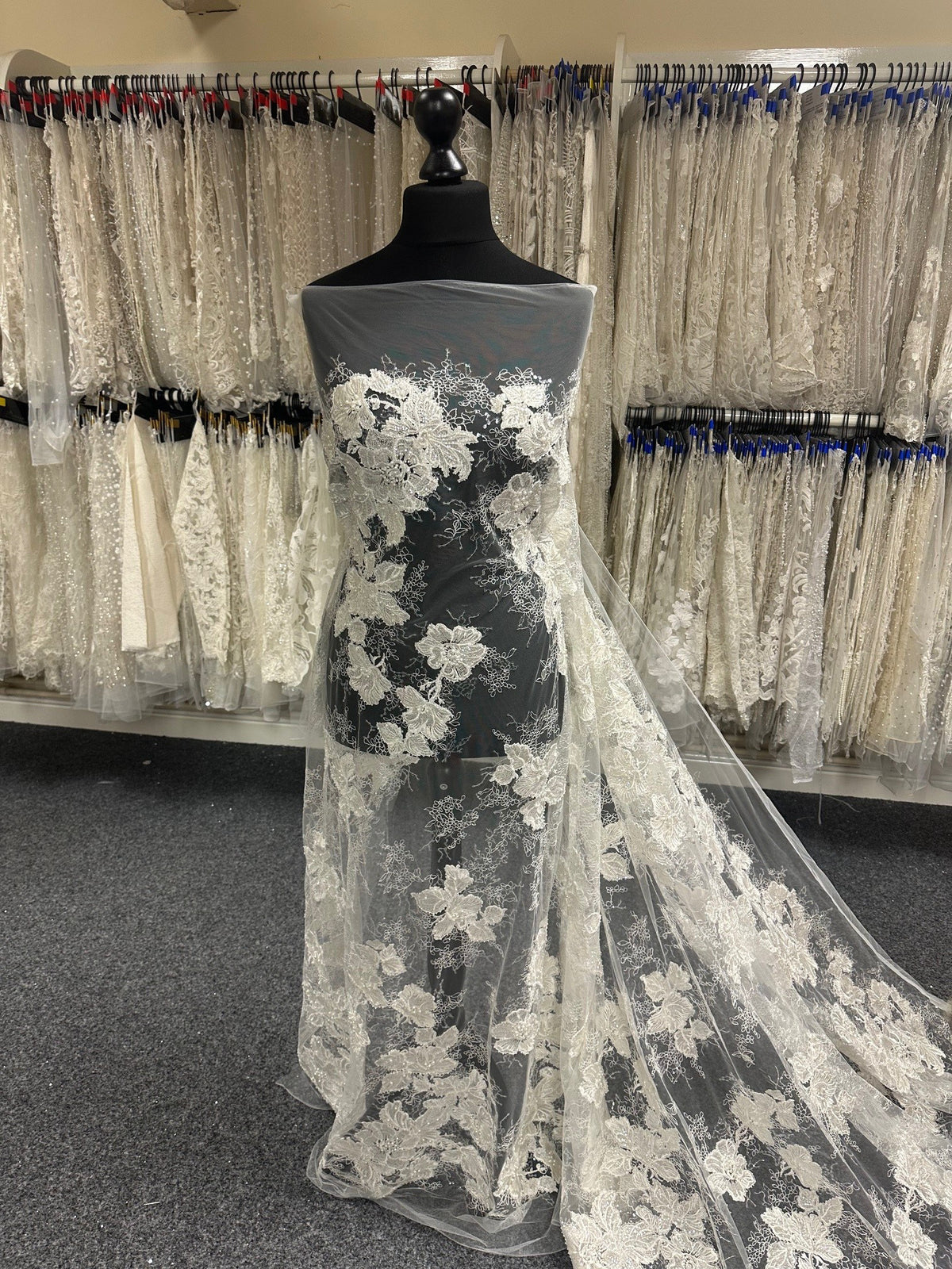 ivory beaded lace fabric, bridal beaded lace, DIY wedding dress