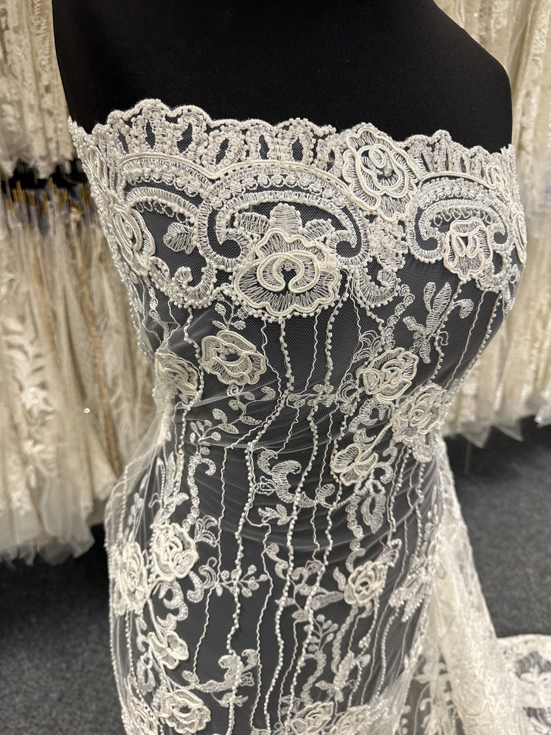 Discounted Ivory Corded and Beaded Lace – Rochelle