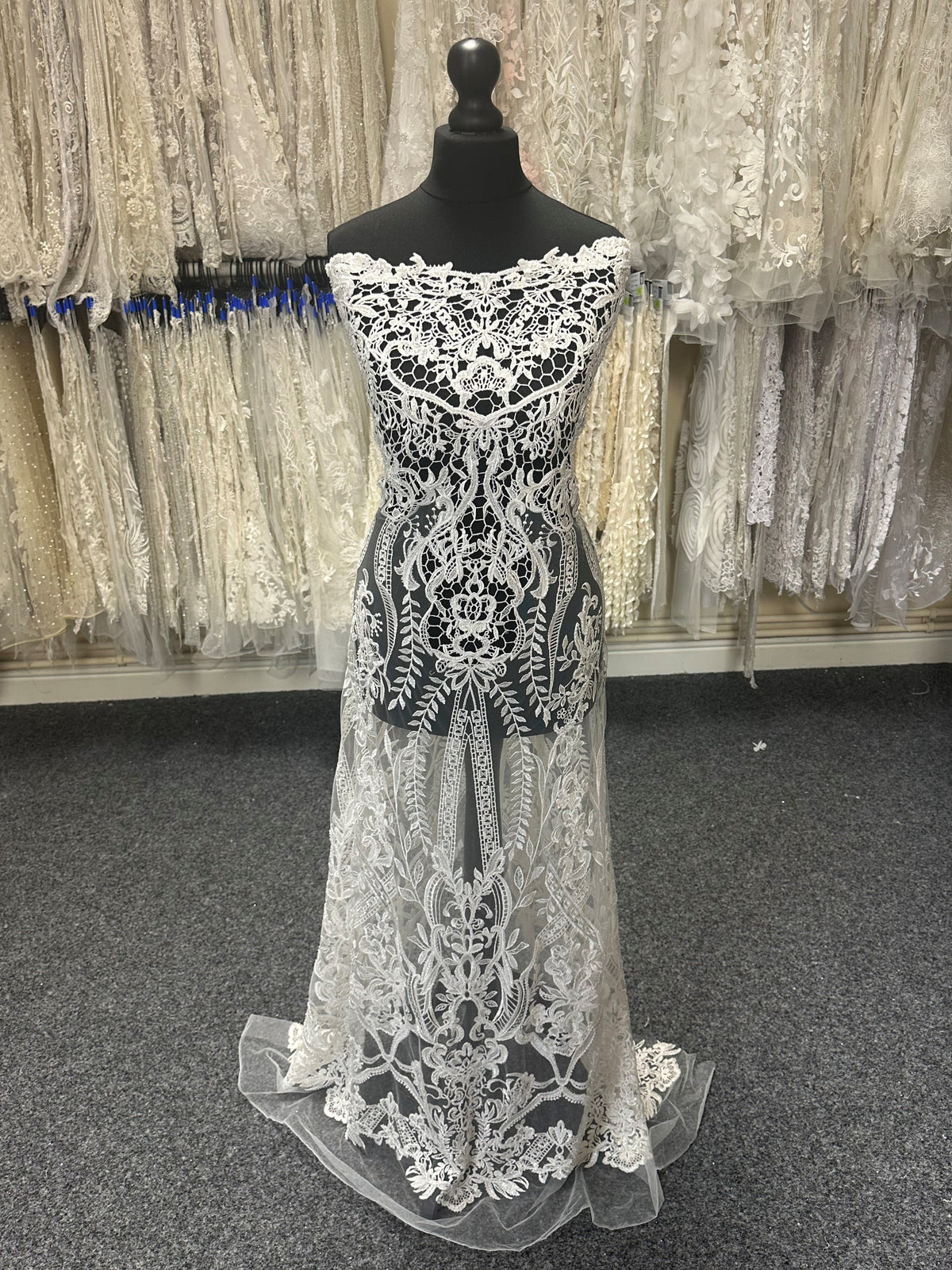 Ivory Embroidered Lace - Benita