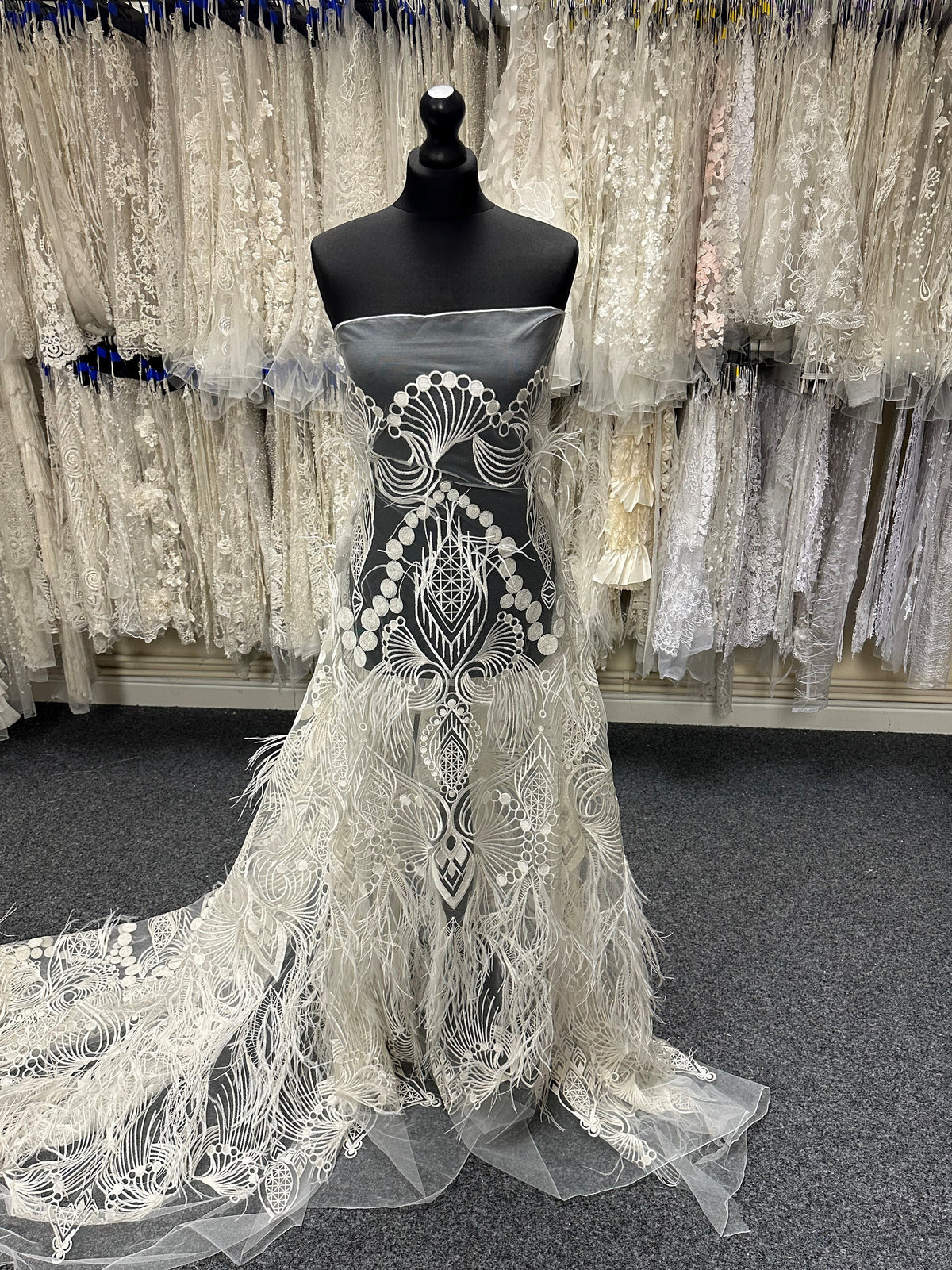 Feather lace dress hotsell