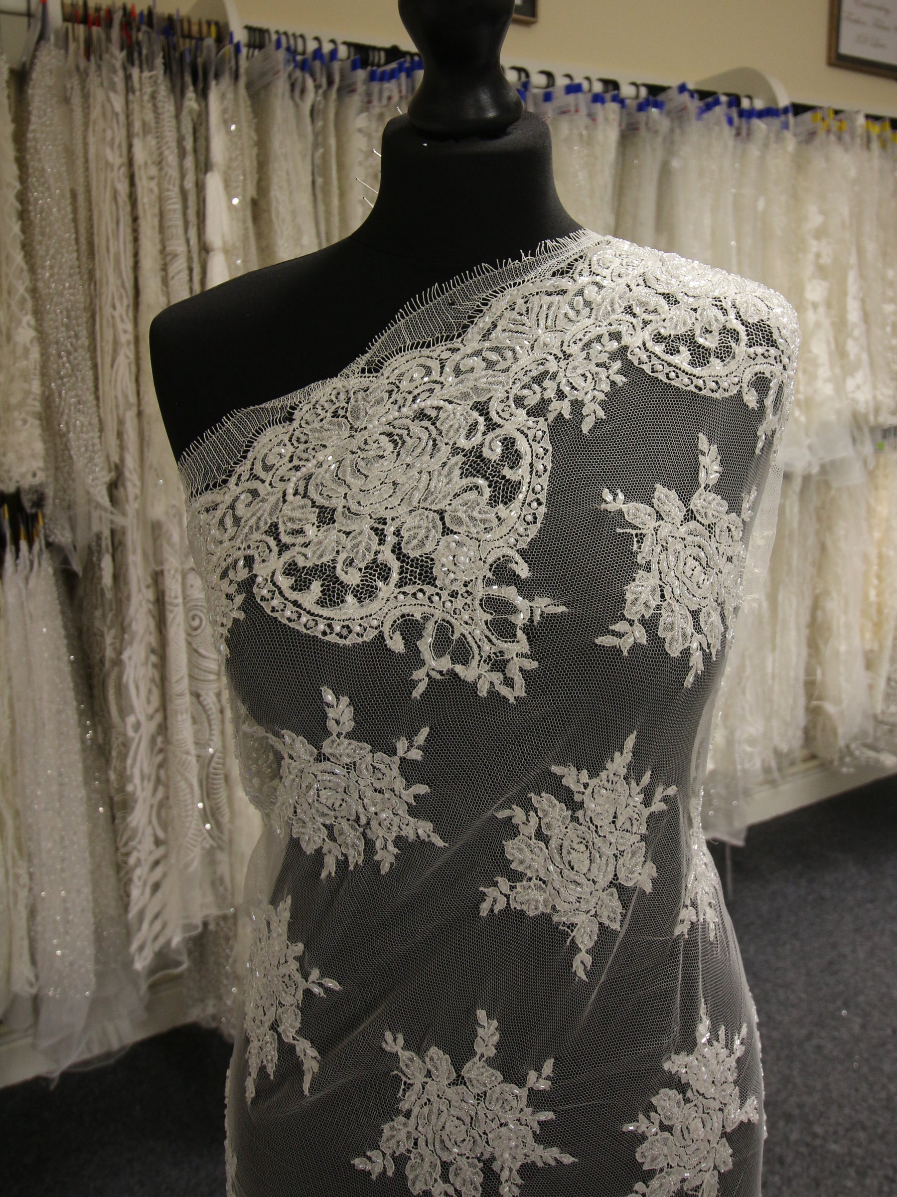 Ivory Beaded Chantilly Lace - Callandra