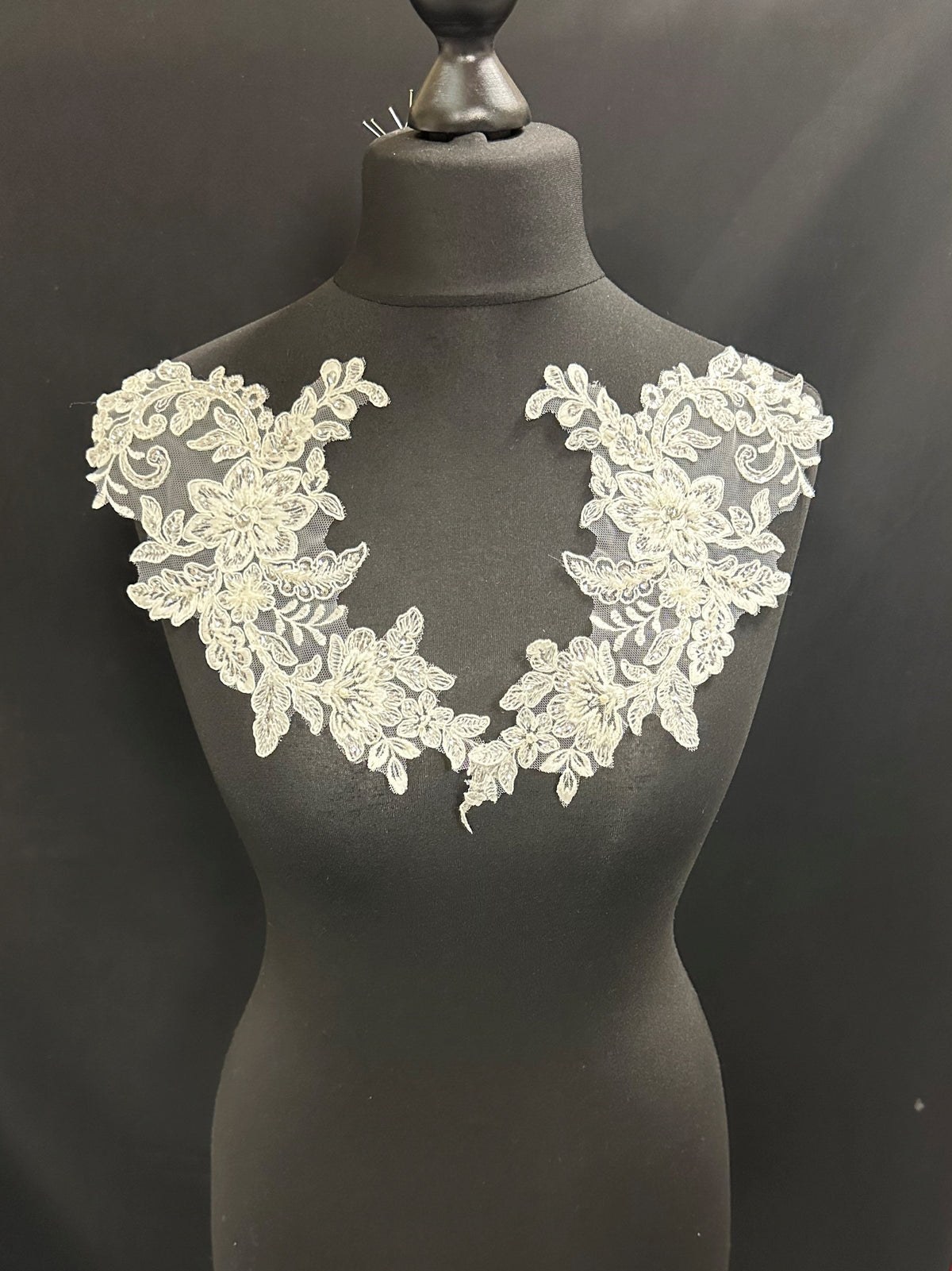 Ivory Beaded Lace Appliques - Annabelle