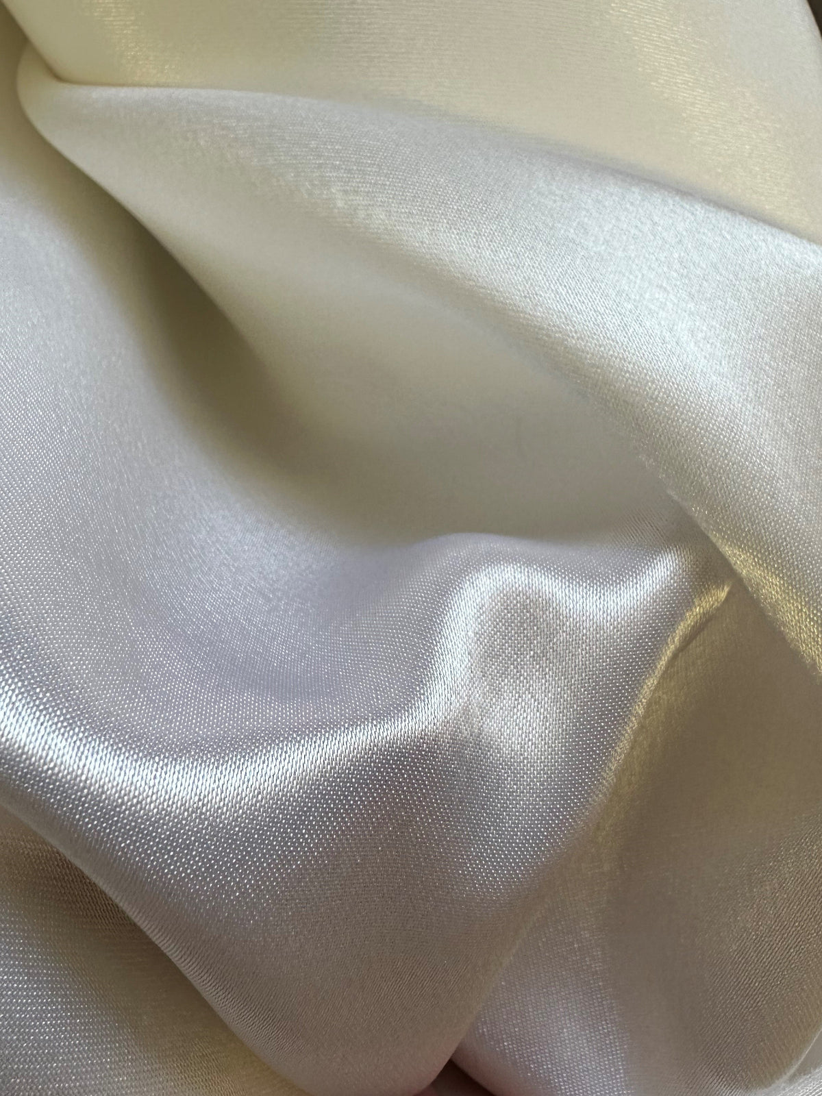 Ivory Polyester Lustrous Satin - Adoration