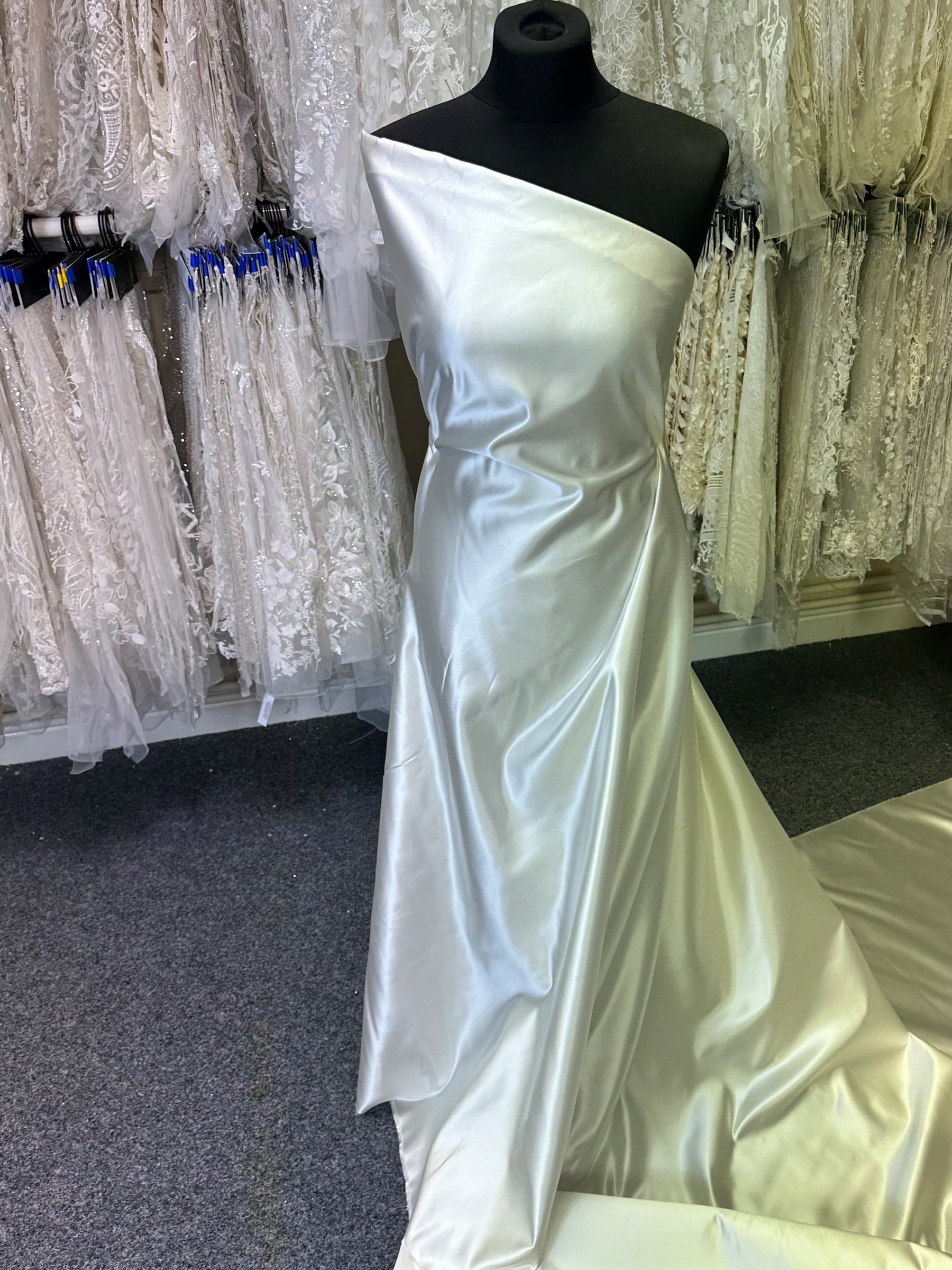 Ivory Silk Duchess Satin - Display