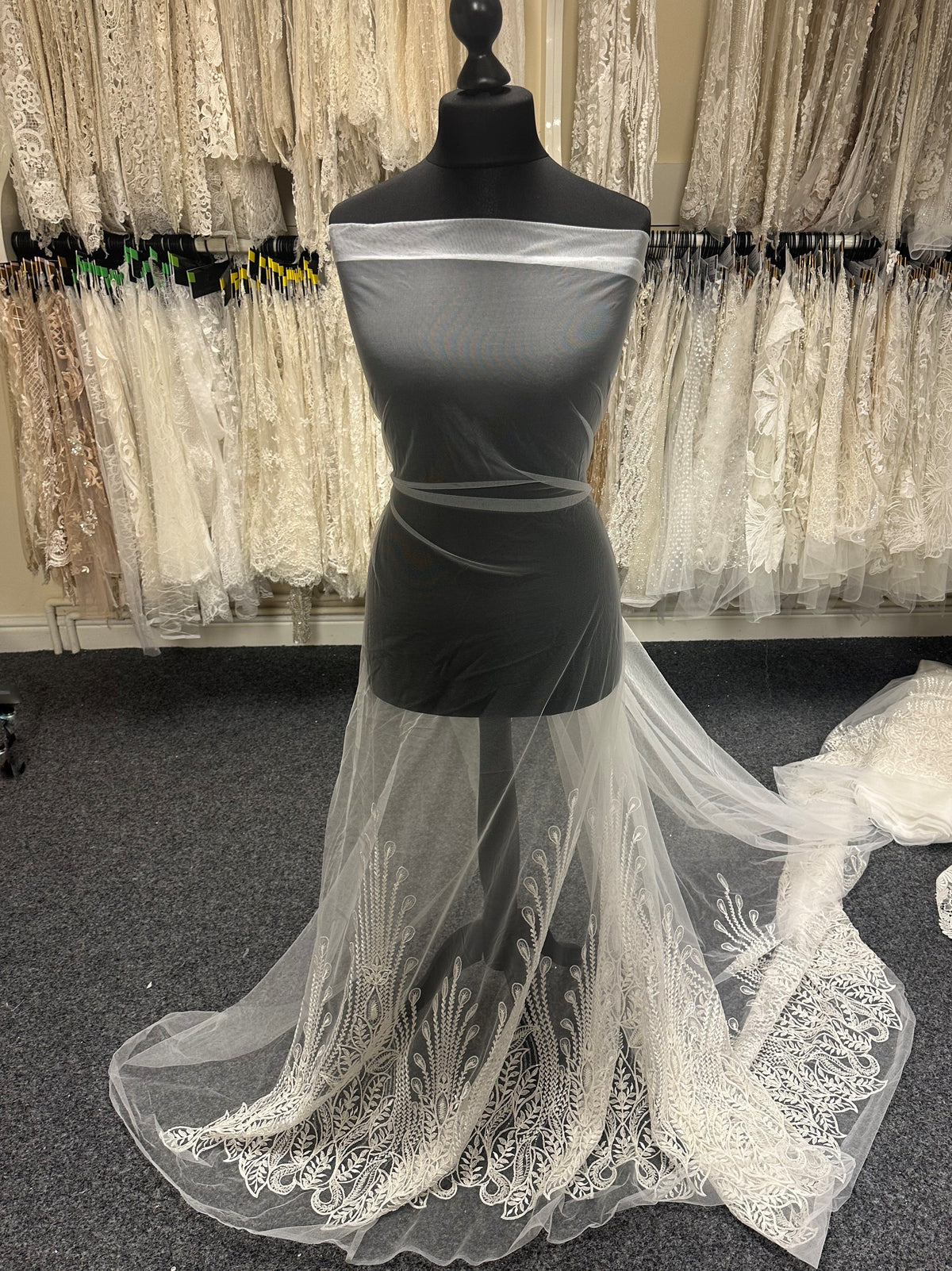 Ivory Lace Trimmed Tulle - North