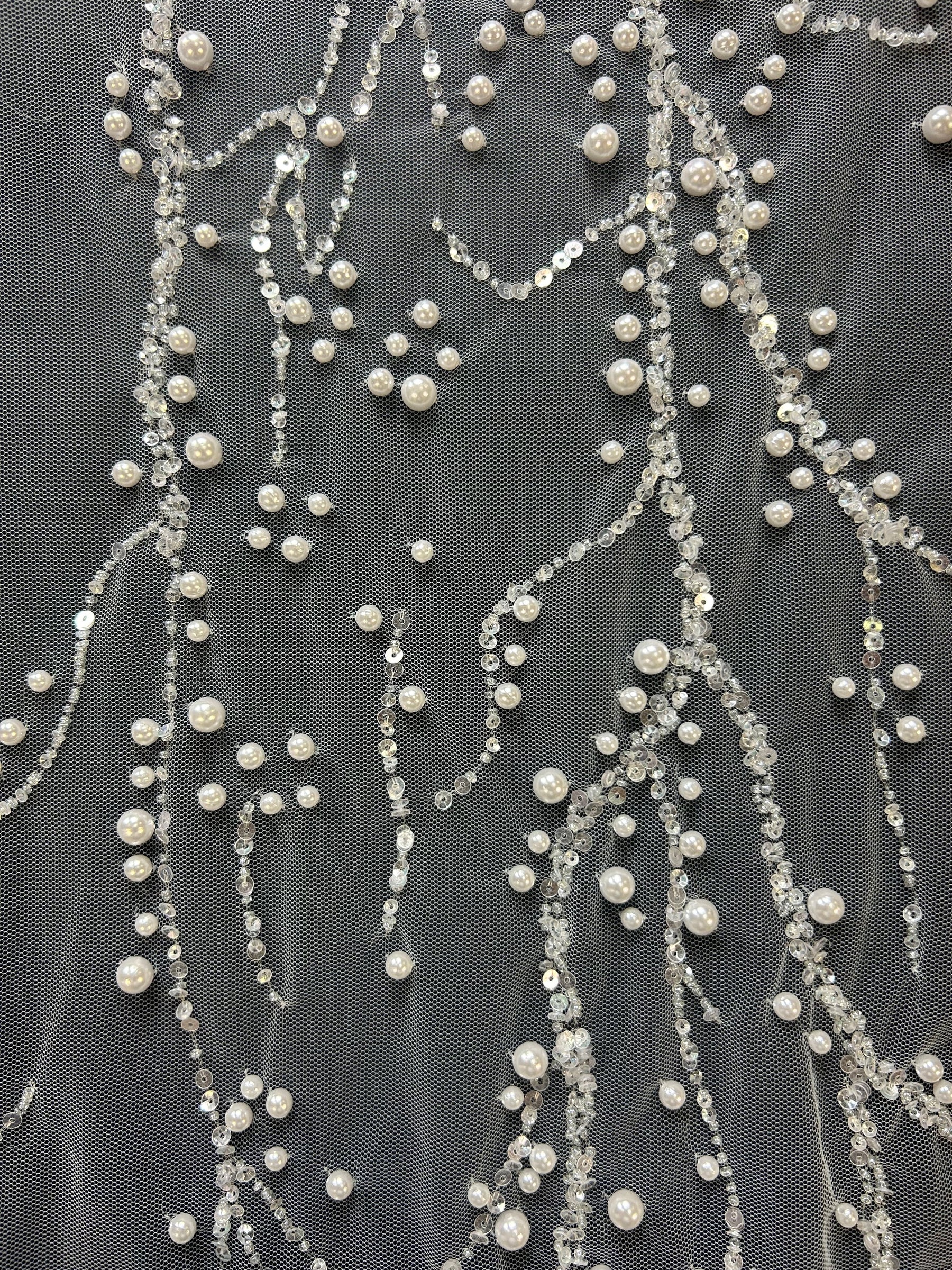 Ivory Bead and Pearl Lace - Jivka