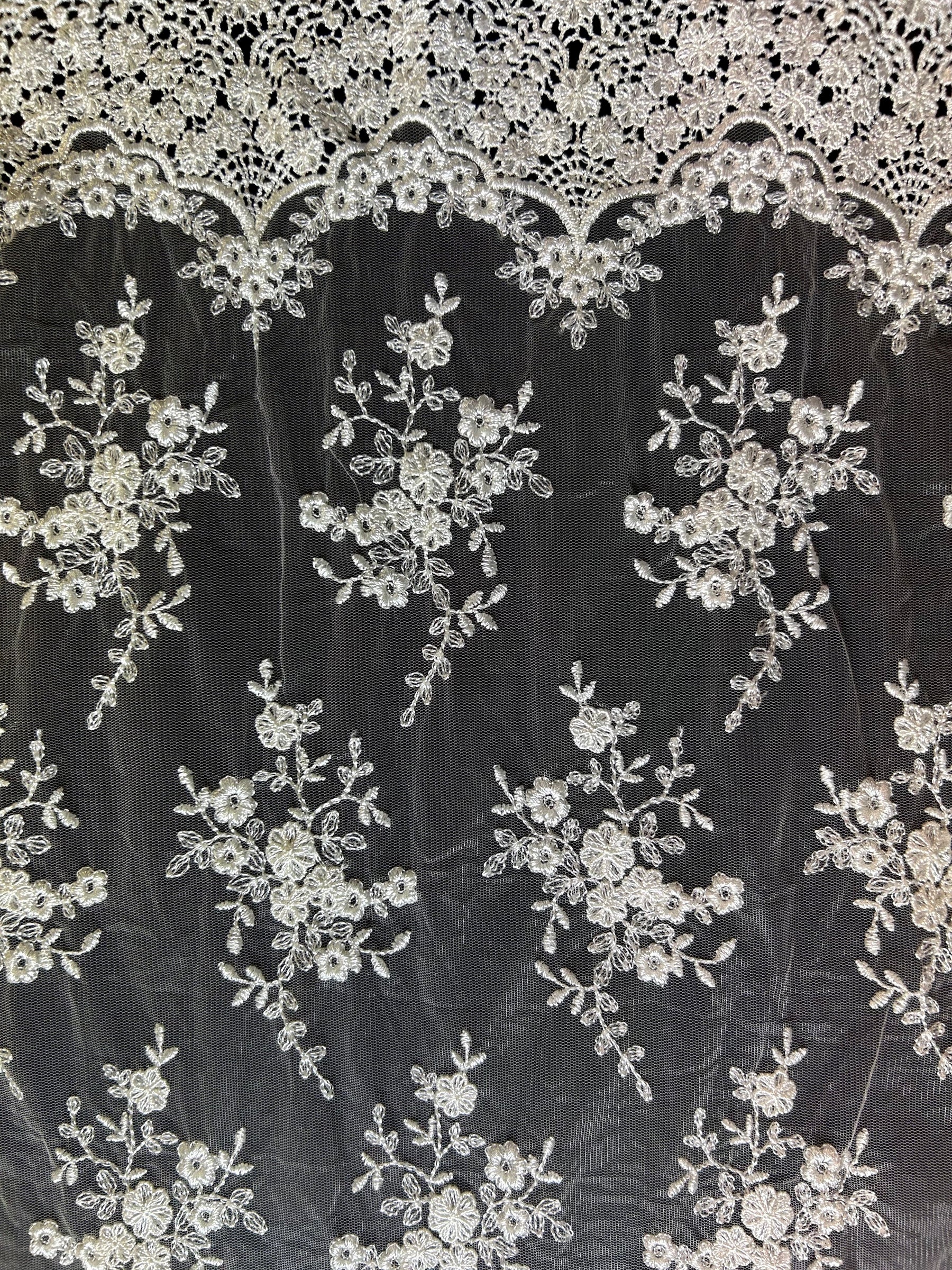 Ivory Embroidered Lace - Kirsty