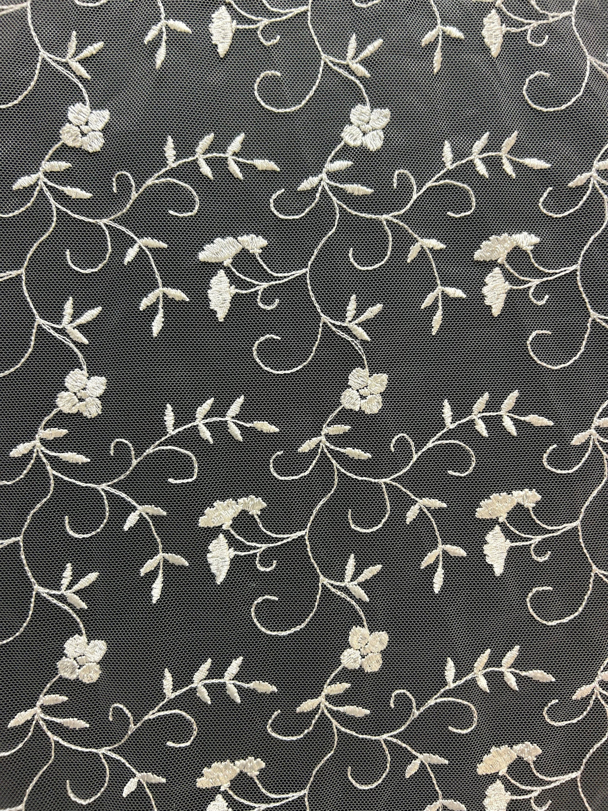 Ivory Embroidered Lace - Lake