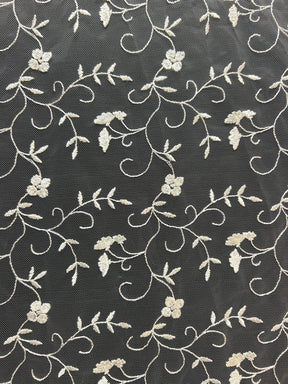 Ivory Embroidered Lace - Lake