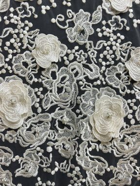 Discounted Ivory Embroidered Lace - Leonora