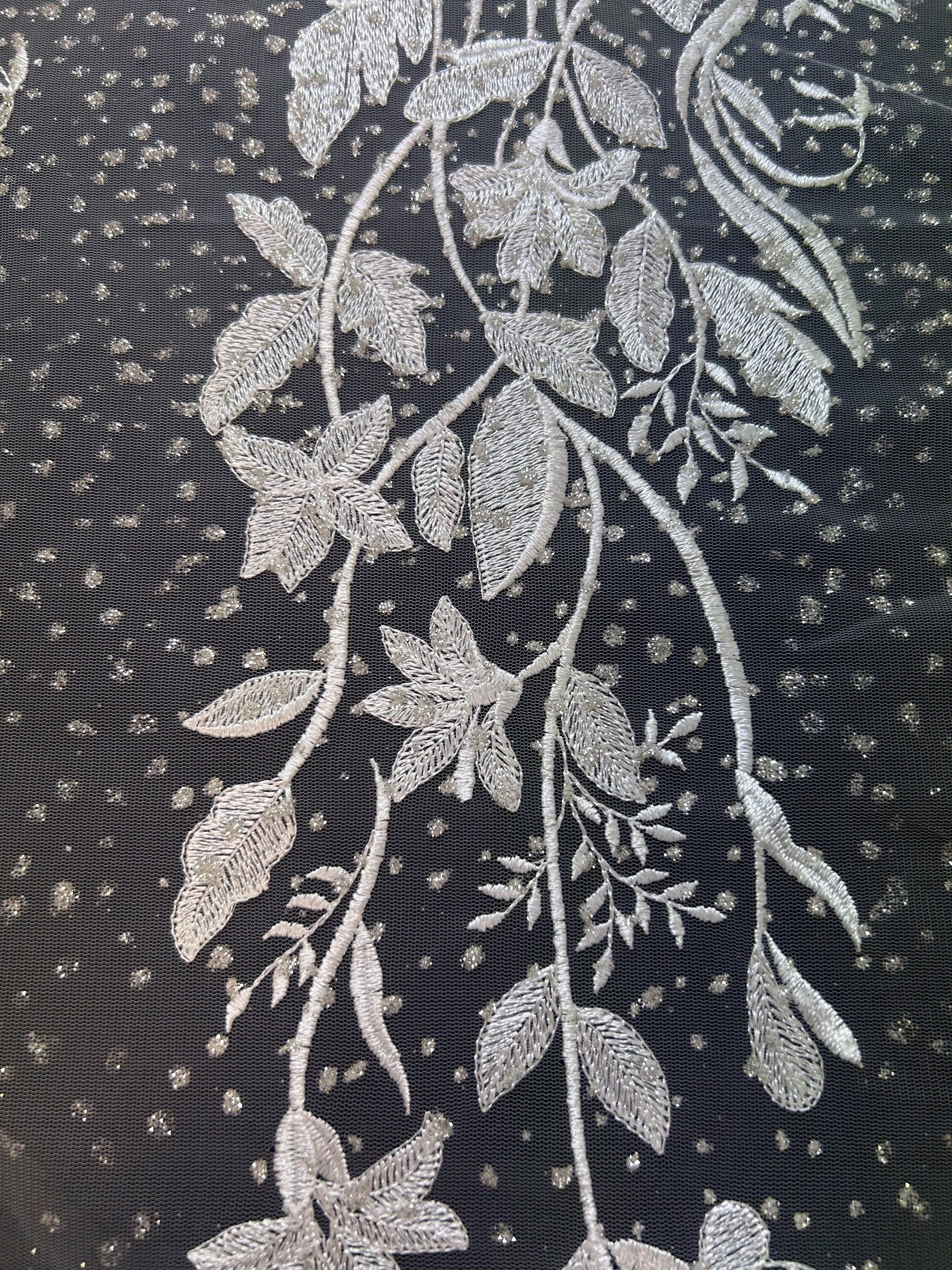 Ivory Embroidered Glitter Lace - Metamorphosis