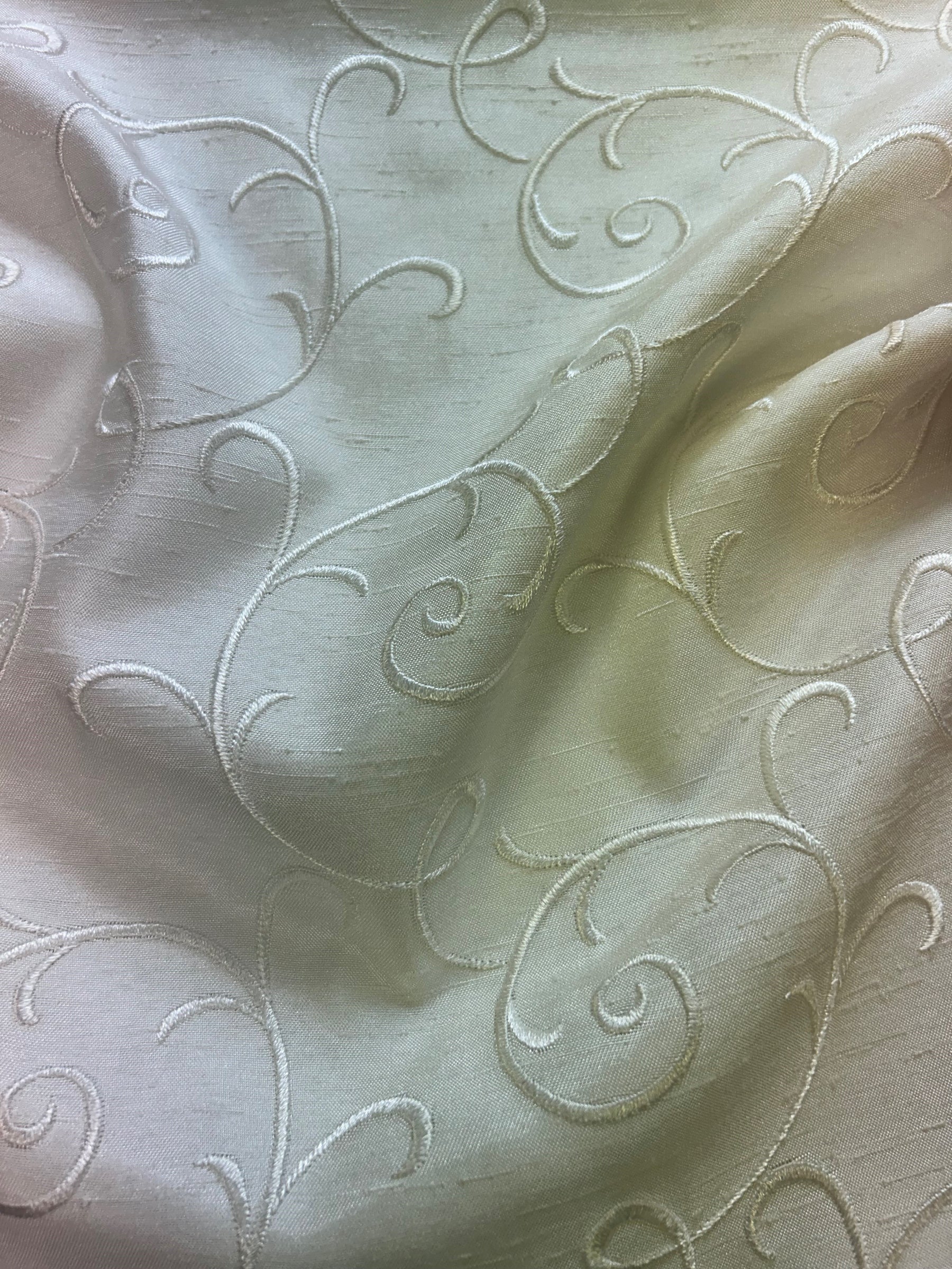 Ivory Embroidered Waistcoat Fabric - Miami