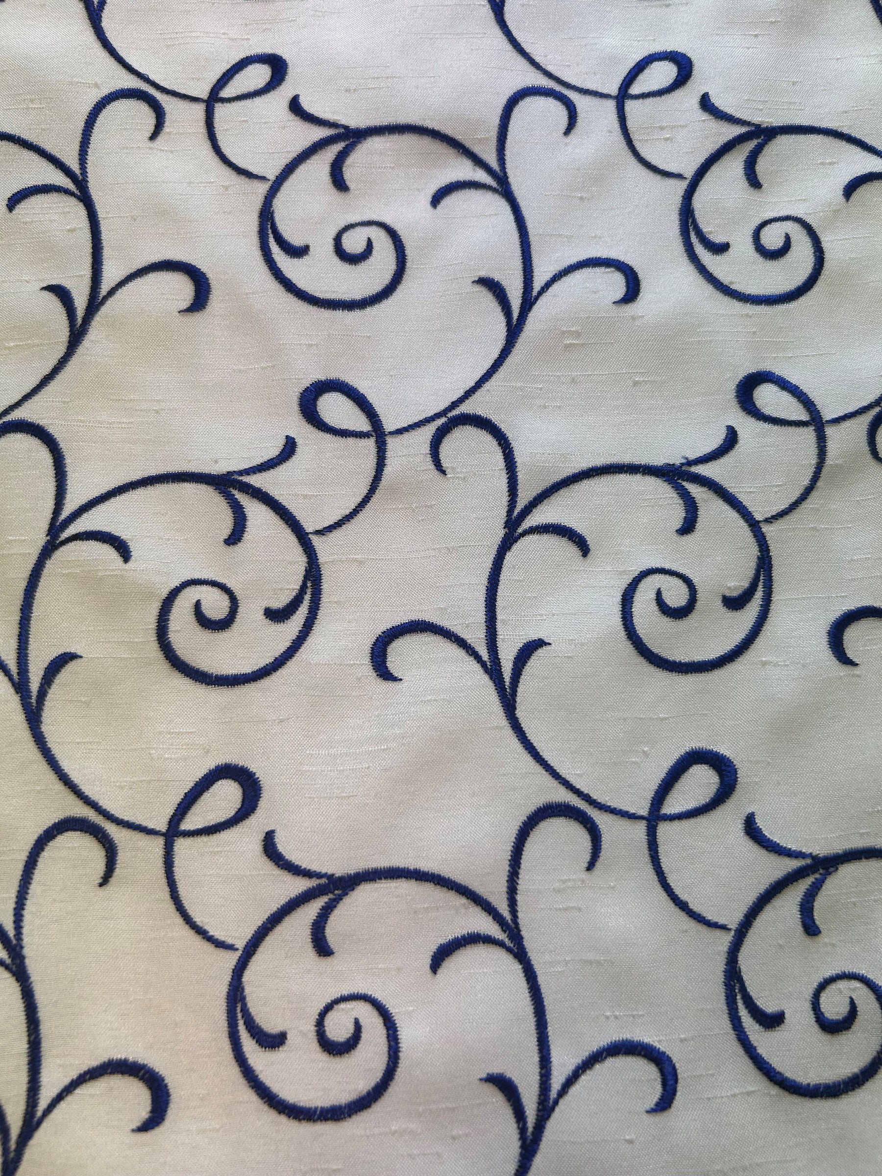 Cobalt Embroidered Waistcoat Fabric - Miami