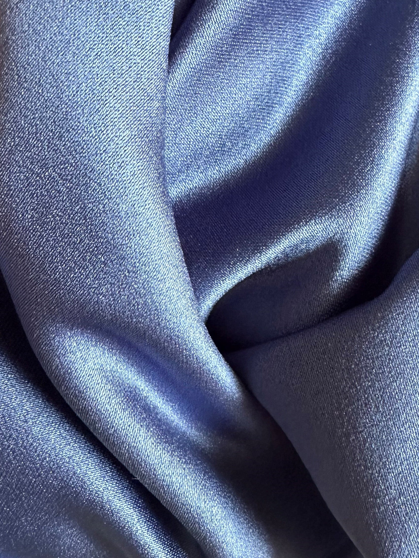 Mineral Blue Polyester Duchess Satin - Contessa