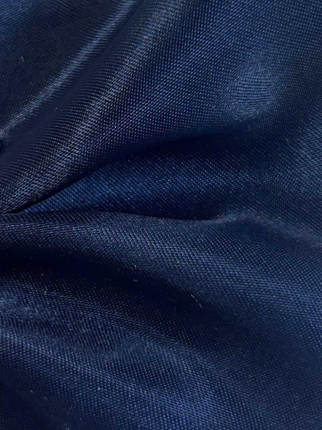 Navy Polyester Satin - Ascot