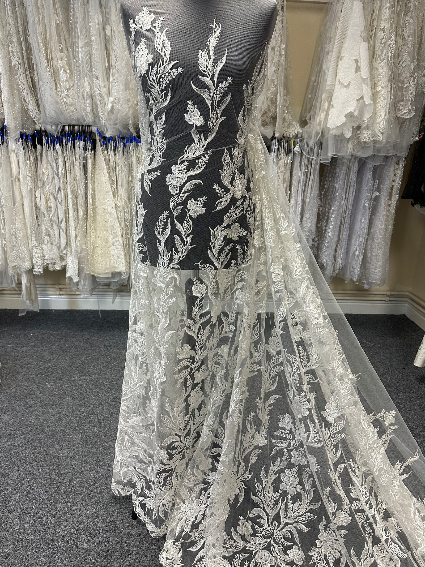 Ivory Embroidered Lace - Nicolette