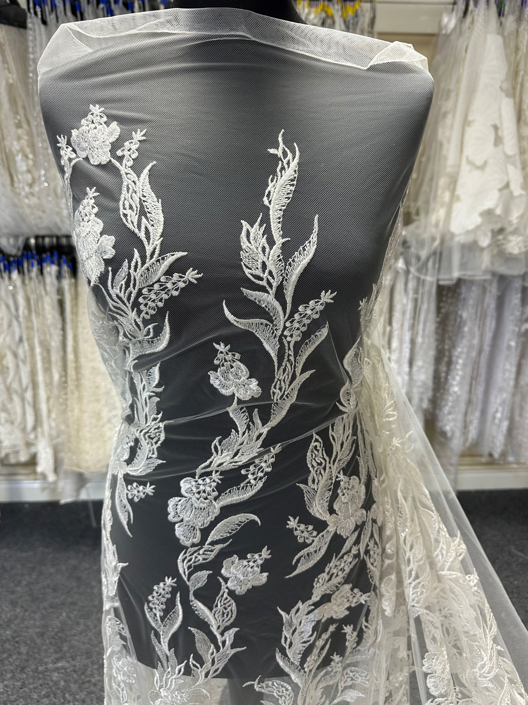 Ivory Embroidered Lace - Nicolette