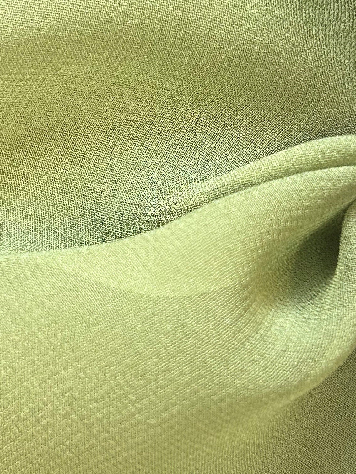 Olive Green Silk Georgette - Shimmer