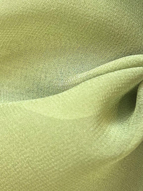 Olive Green Silk Georgette - Shimmer