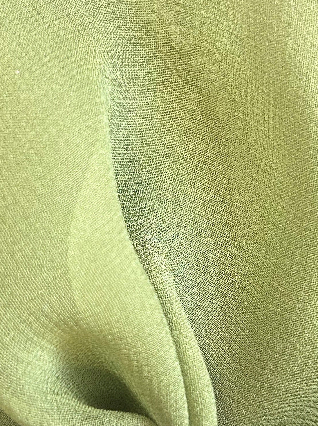 Olive Green Silk Georgette - Shimmer