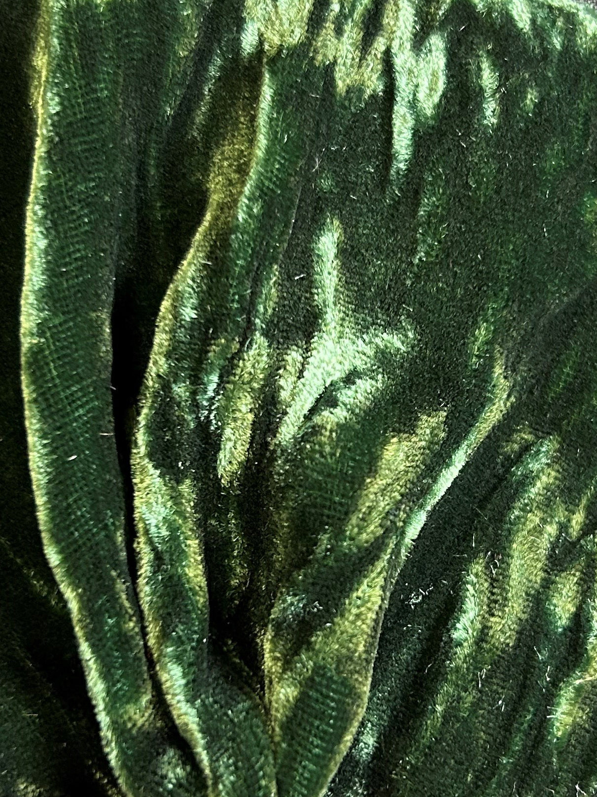 Olive Silk Velvet - Ruffle