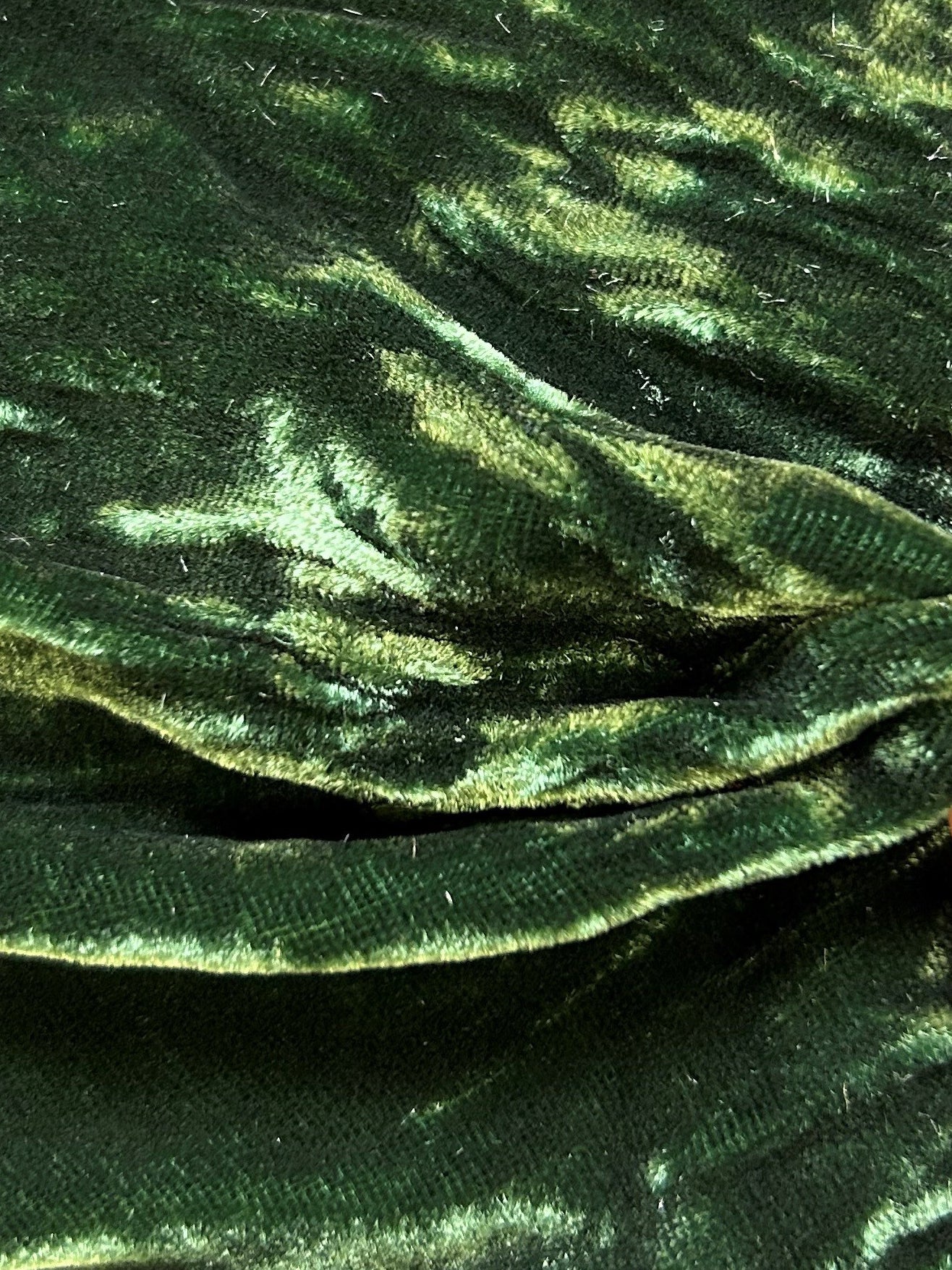 Olive Silk Velvet - Ruffle