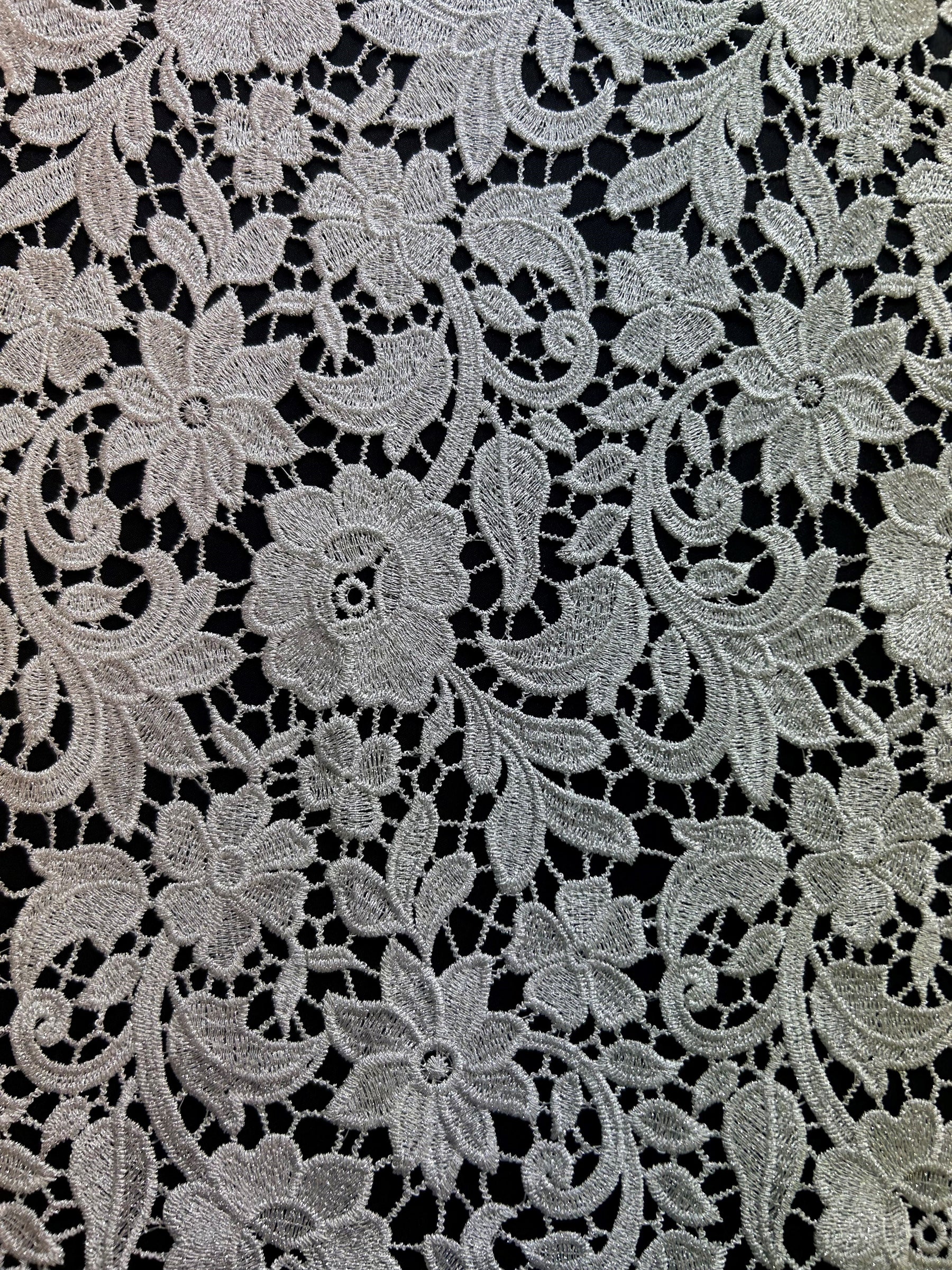 Silver Guipure Lace - Queenie