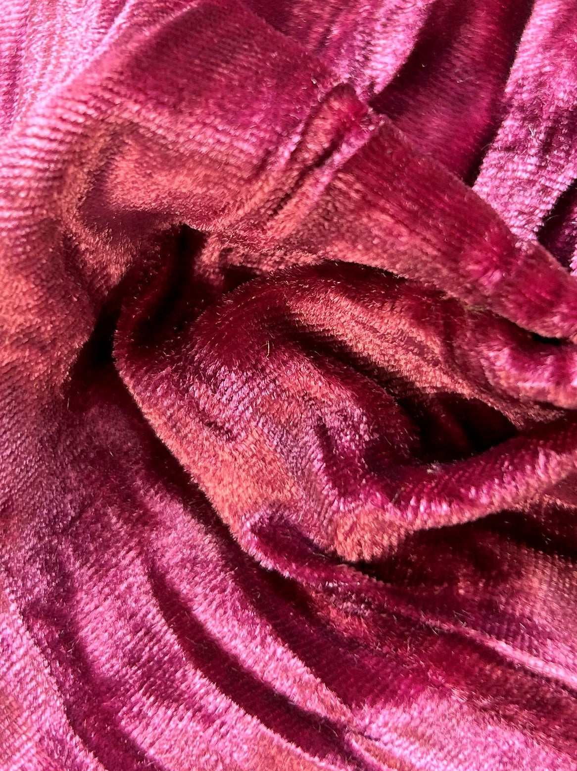 Raspberry Silk Velvet - Ruffle
