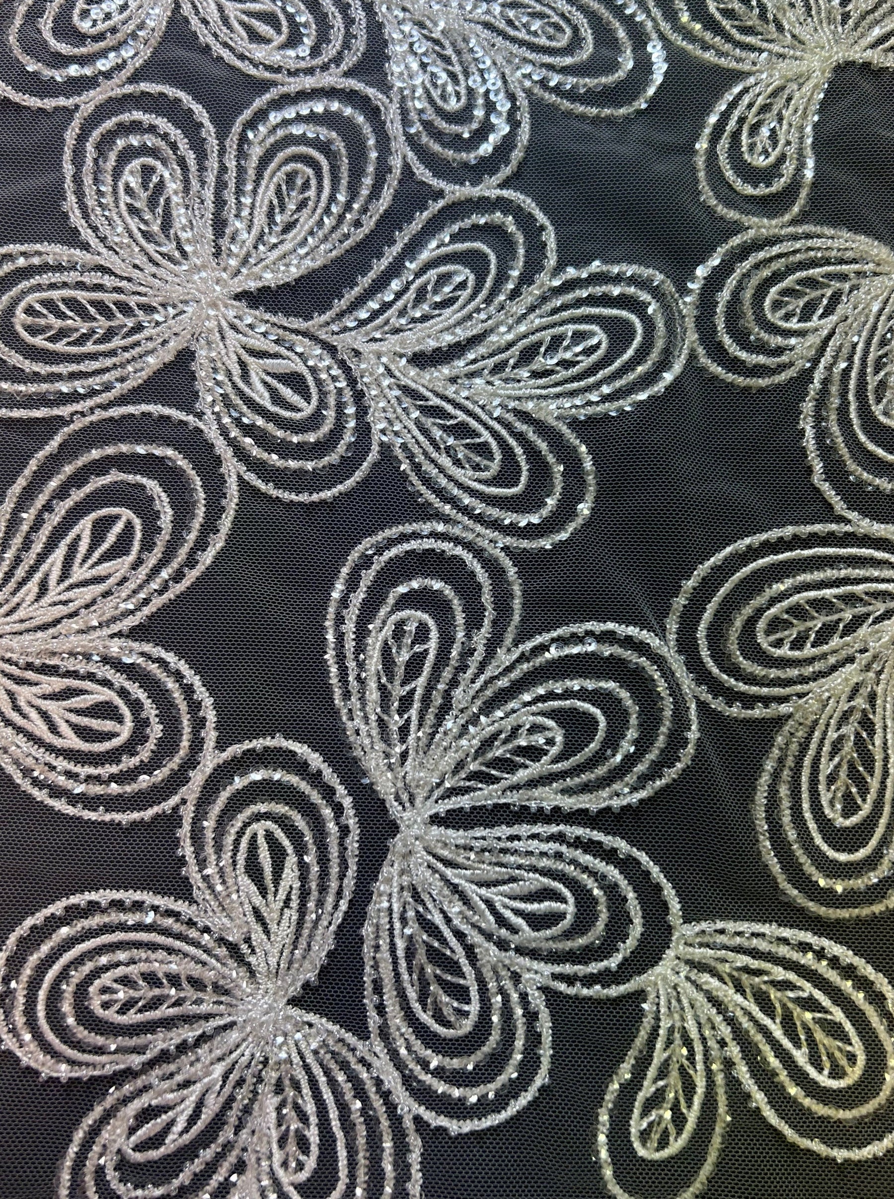 Ivory Embroidered Lace - Sana