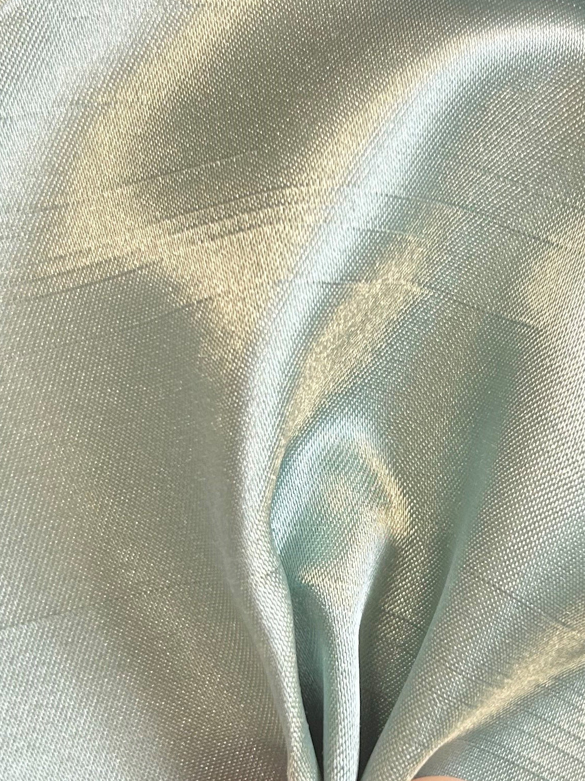 Sage Polyester Satin Backed Dupion - Clarity