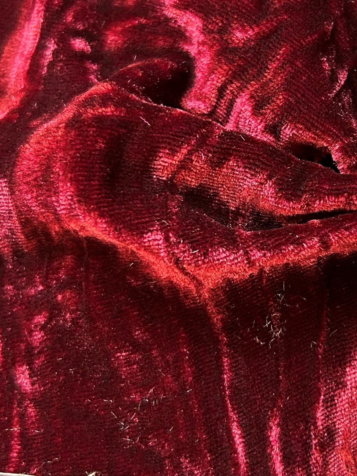 Sultan Red Silk Velvet - Ruffle