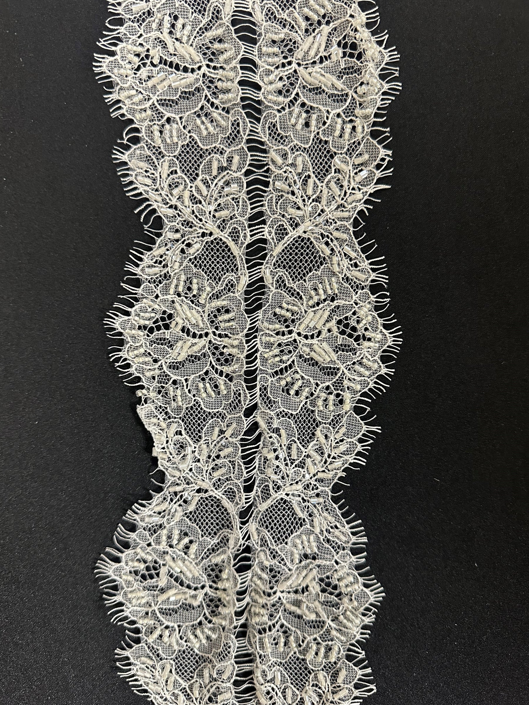 Ivory Beaded Lace Trim - Teagan