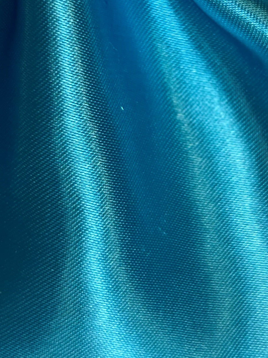 Turquoise Polyester Satin - Ascot