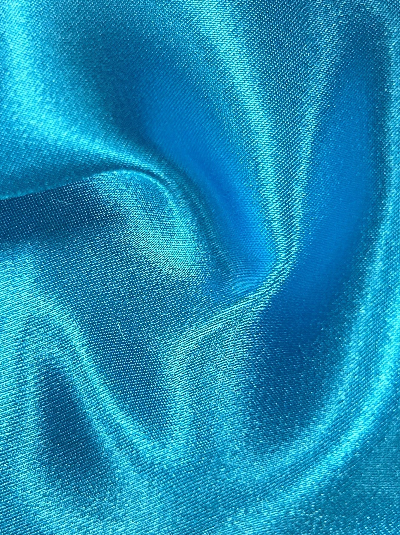 Turquoise Polyester Stretch Satin - Empathy