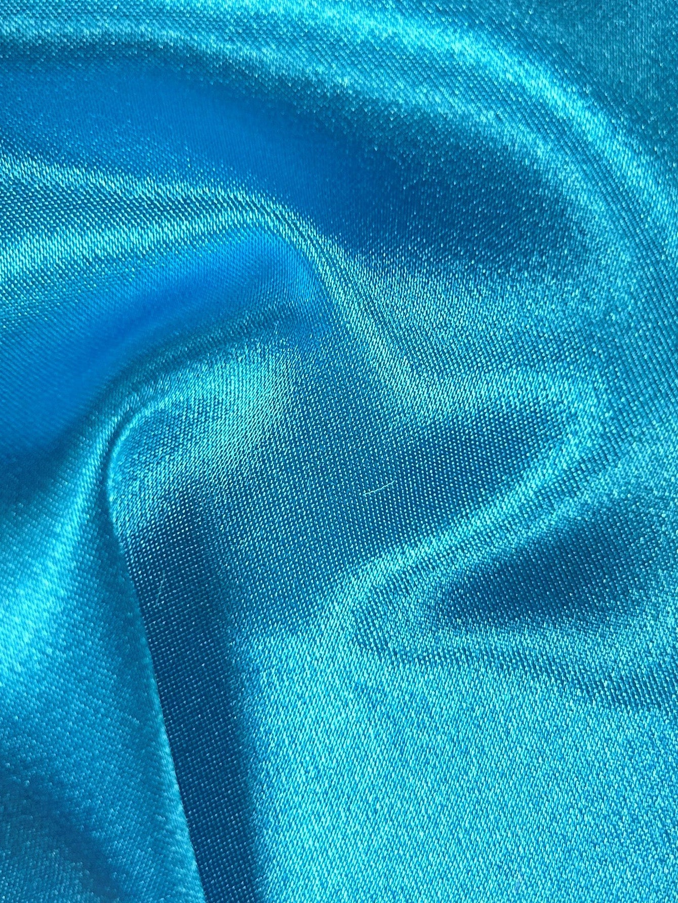 Turquoise Polyester Stretch Satin - Empathy