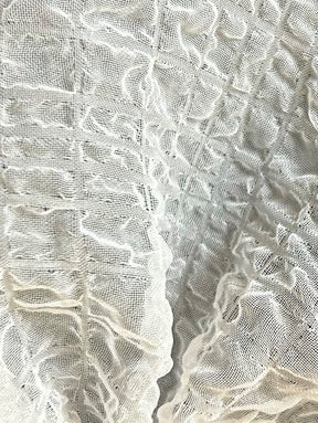 White Polyester Seersucker Fabric - Latino