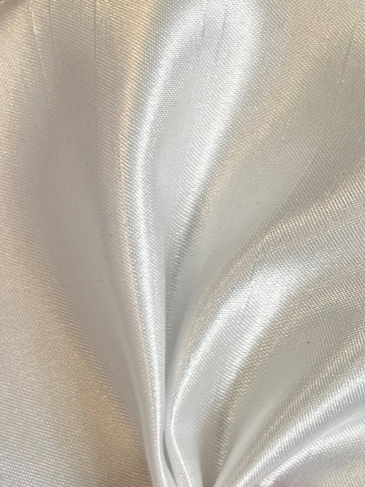 White Polyester Satin Backed Dupion - Clarity