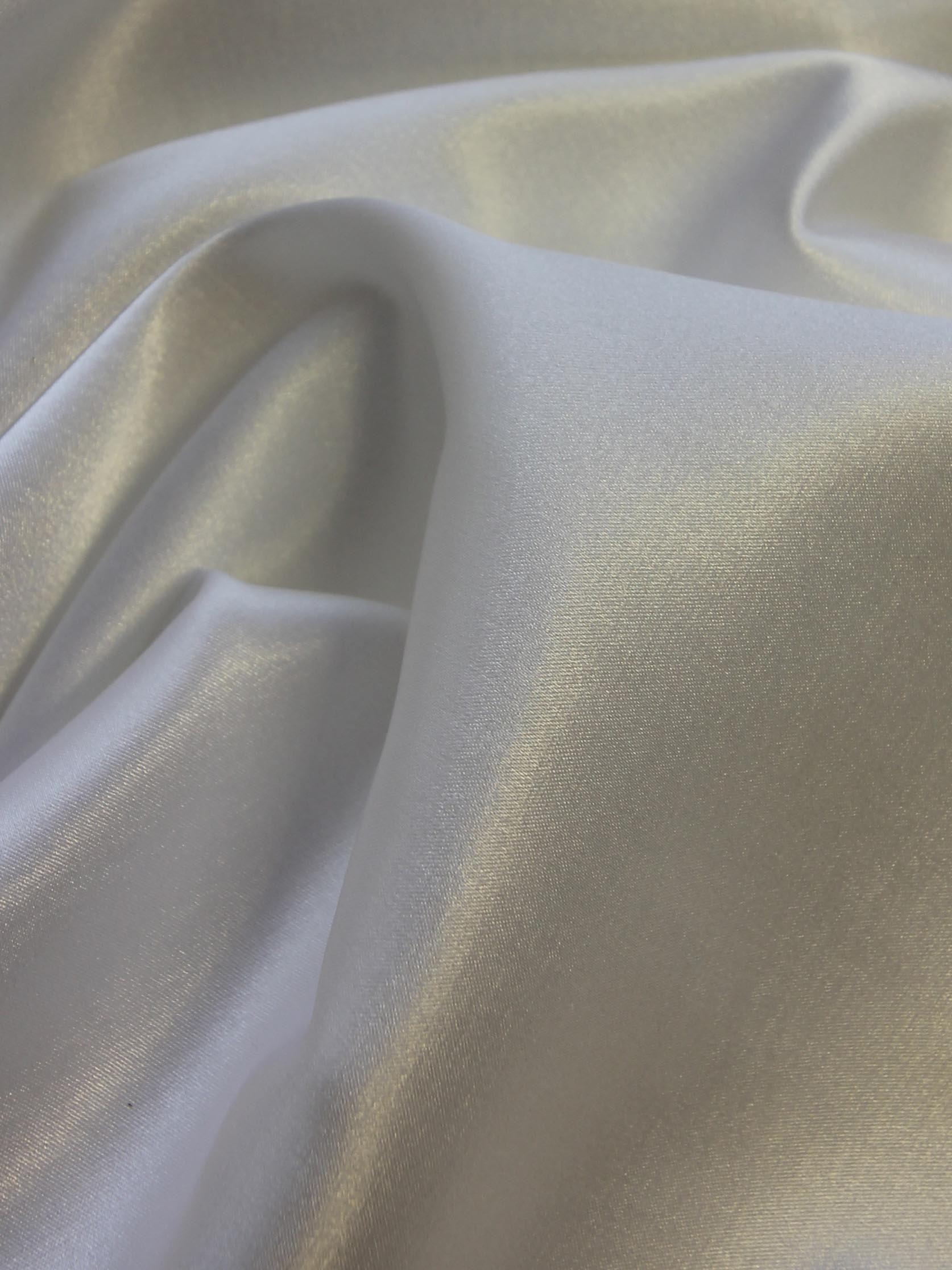 White Polyester Stretch Satin - Wisdom