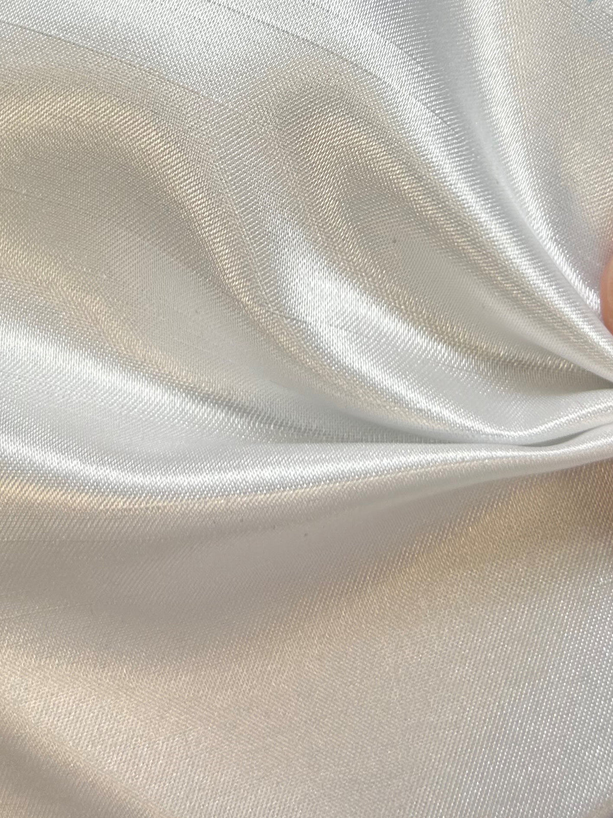 White Polyester Satin Backed Dupion - Clarity