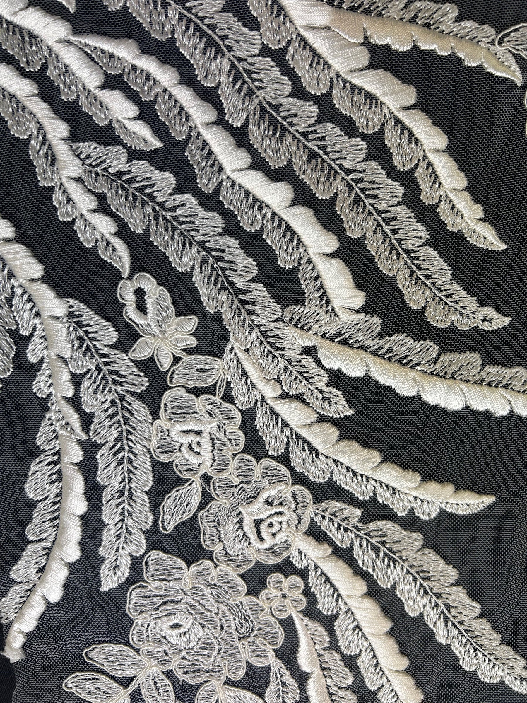 Ivory Embroidered Lace - Willow