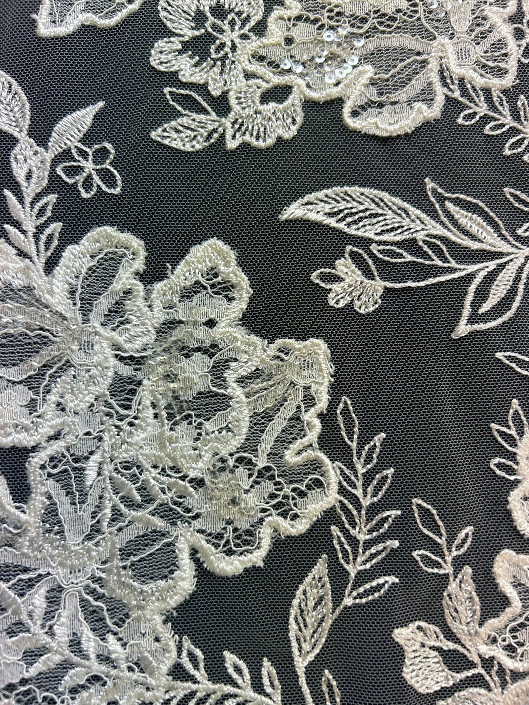 Ivory Embroidered Lace - Xavier