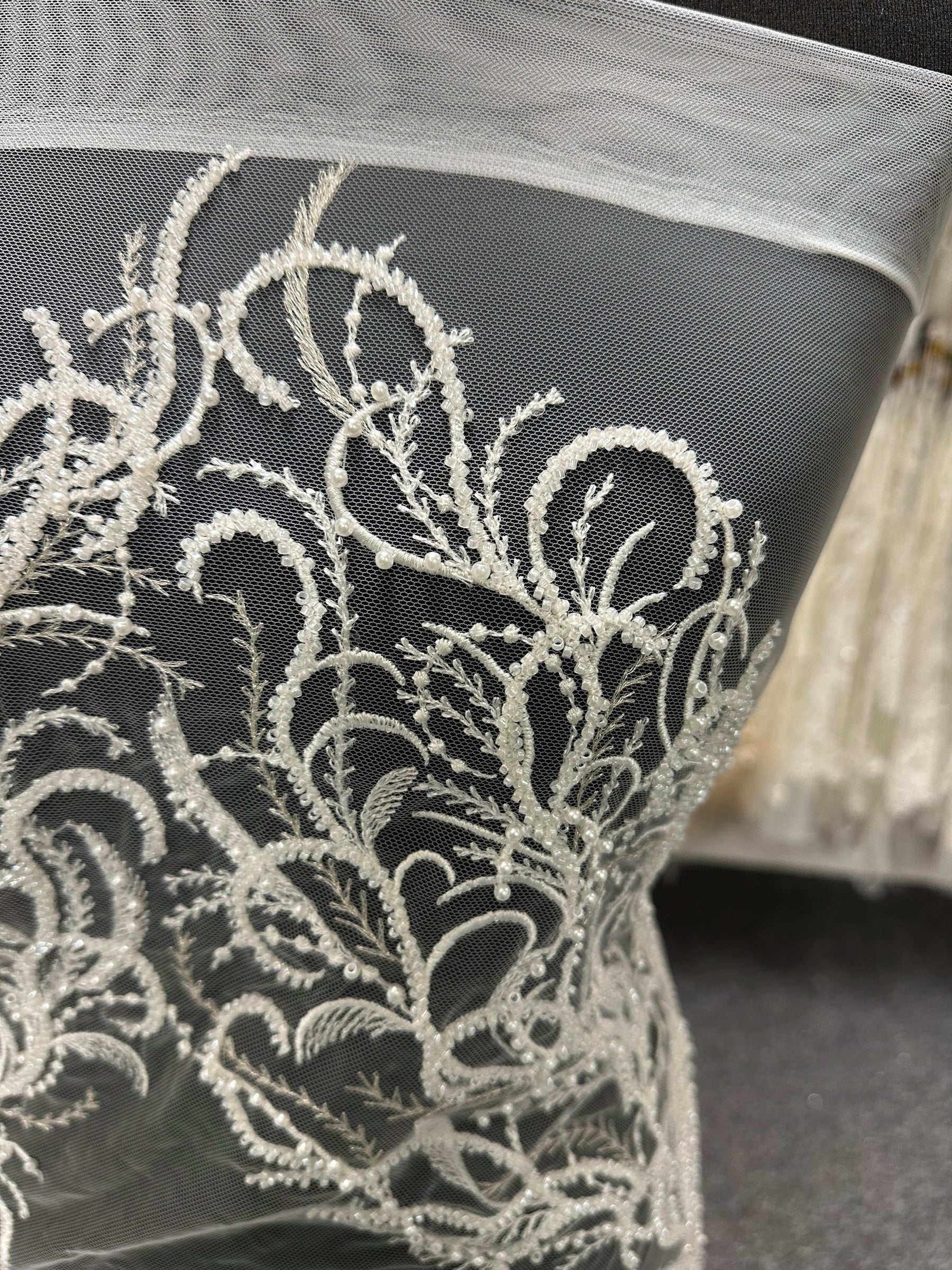 Ivory Beaded Lace - Zanobia