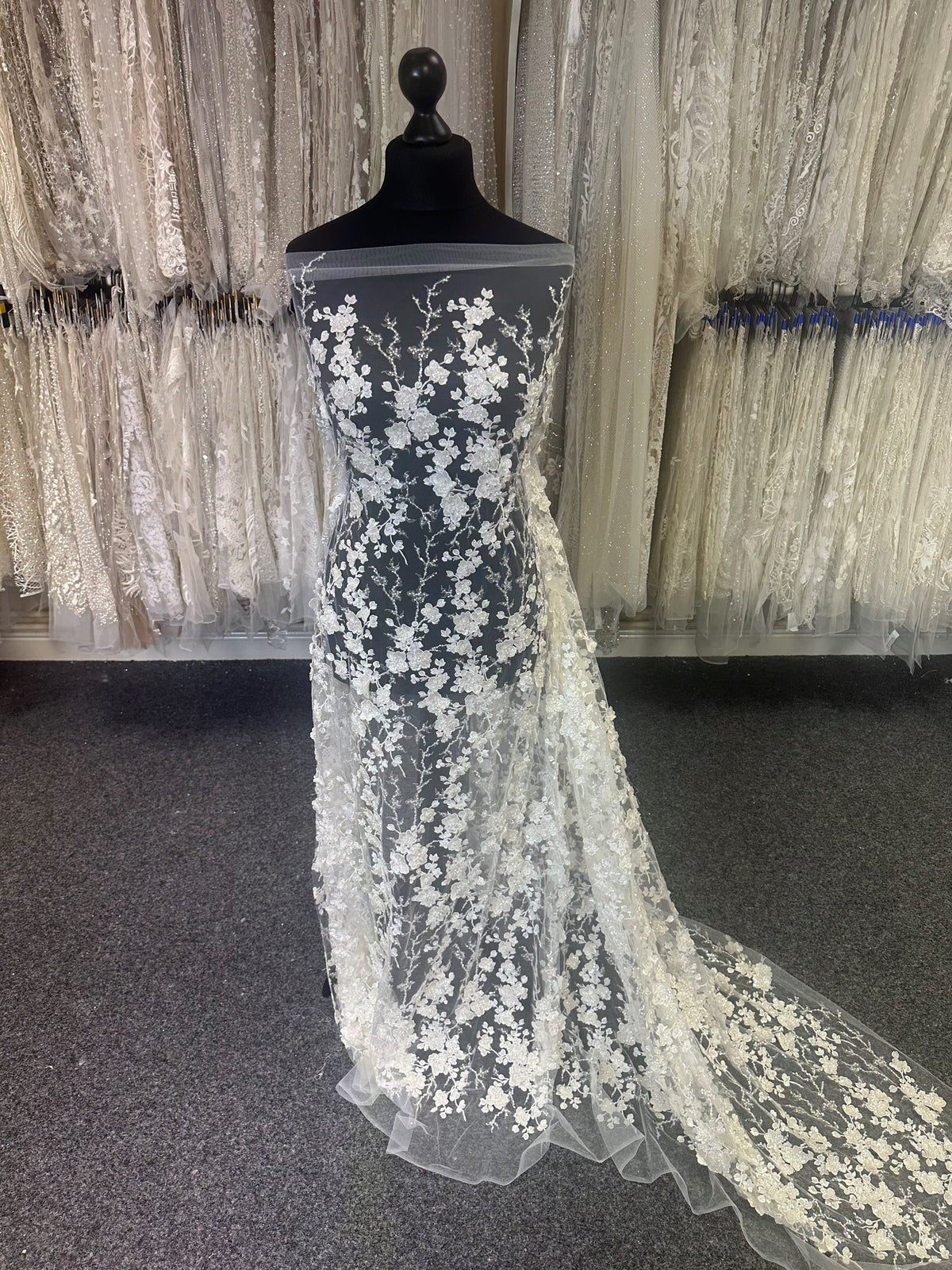 Ivory Beaded 3D Lace - Erwin